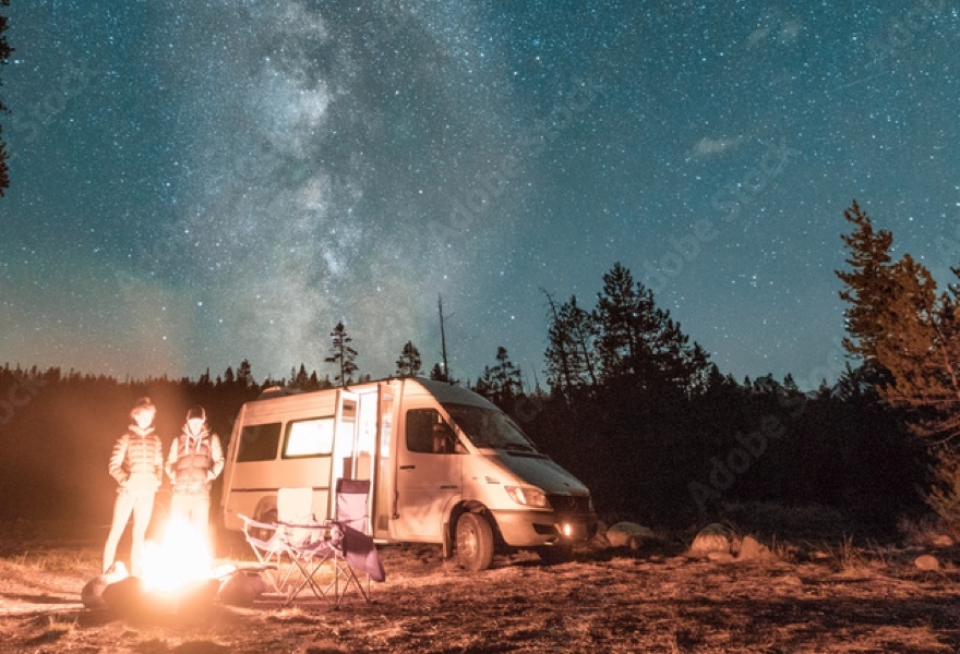 Campfire at night